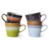70s ceramics cappuccino mugs solid set of 4