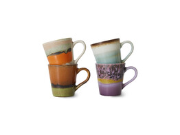 70s ceramics espresso mugs retro set of 4