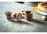70s ceramics egg cups island set of 4