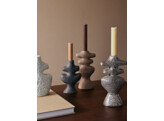 Yara candle holder L brown spot