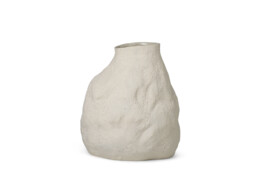 Vulca vase L off-white stone