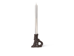 Dito candle holder single dark brown