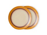 70s ceramics dinner plate coconut per stuk