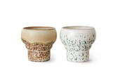 70s ceramics lungo mugs coral set of 2