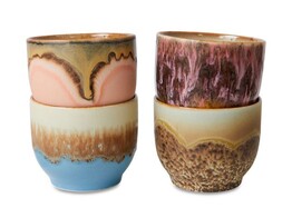 70s ceramics cafe cups lagoon set of 4