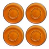 70s glassware set of 4 saucers amber brown