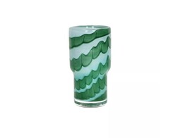WAVES - vaas - glas - DIA 8 x H 15 6 cm - aqua