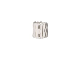 CADIZ - windlicht - steengoed - DIA 11 x H 11 cm - wit