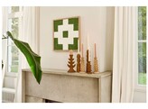 ILLUSION - muur deco - papier mache / dennenhout - L 60 x H 60 cm - groen