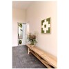 ILLUSION - muur deco - papier mache / dennenhout - L 60 x H 60 cm - groen