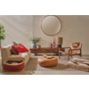 CORDOBA - tafellamp - terracotta / jute - DIA 25 x H 42 cm - zwart