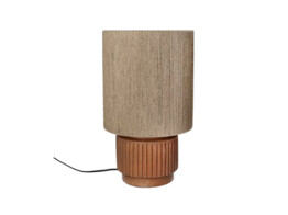 CORDOBA - tafellamp - terracotta / jute - DIA 32 x H 57 cm - terracotta