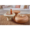 PRETORIA - poef/bijzettafel - kalkpleister - DIA 70 x H 25 cm - terracotta