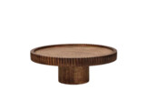 ALPHONSO - taartschaal op voet - mango hout - DIA 38 x H 13 5 cm - walnoot